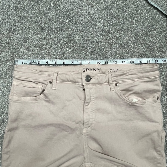 Spanx Jeans Women's Size 33 Pink The Slim-X Cropped Denim Stretchy High Rise - Picture 5 of 8